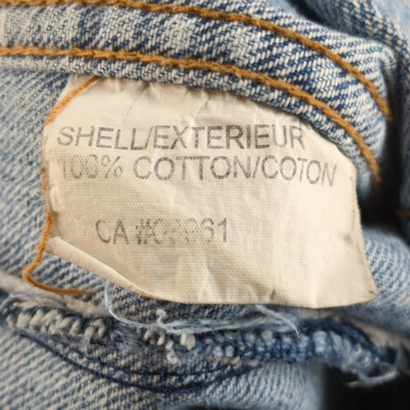 Vintage 90s Trucker Denim Jacket Mens 42T XL Tall Blue Make Hong Kong - Picture 11 of 13